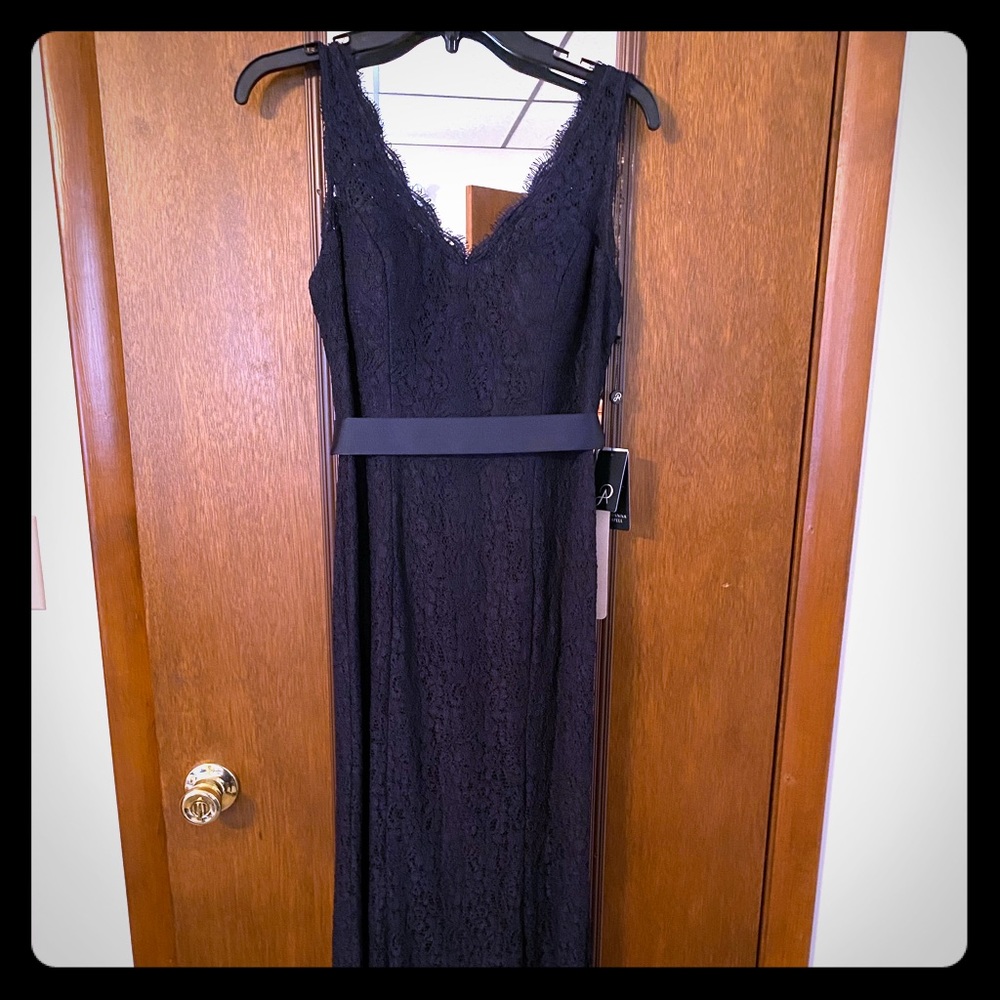 Adrianna Papell navy blue dress